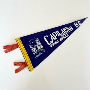 Vintage Felt Pennant Capilano Canyon Swing Bridge Vancouver BC